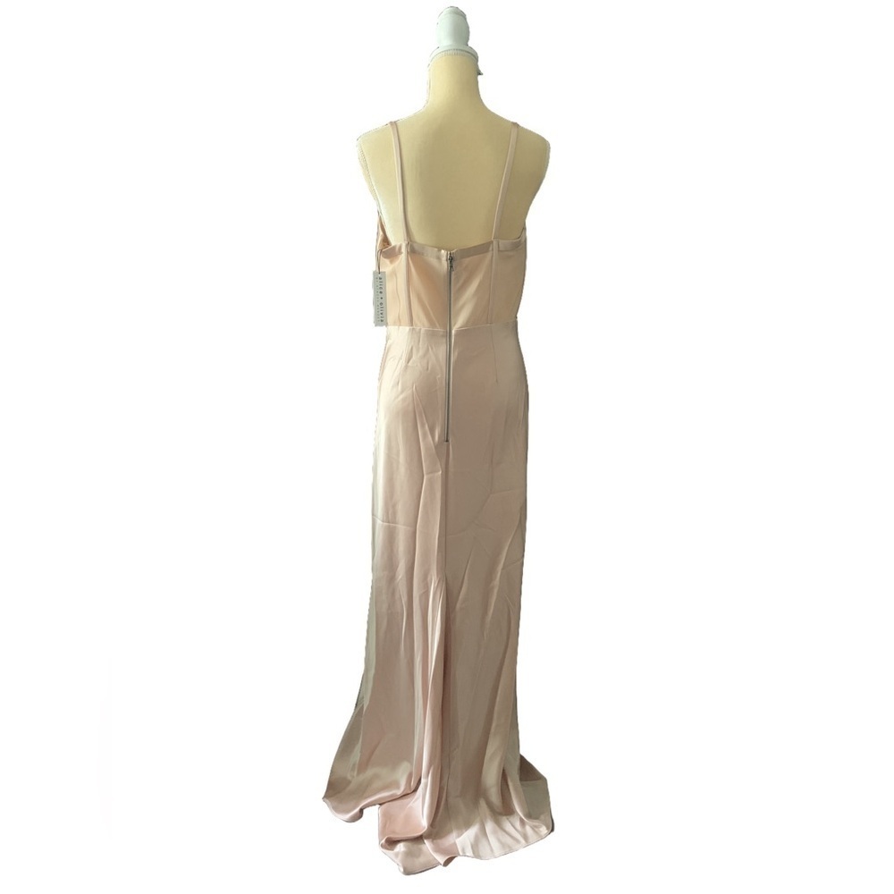Alice + Olivia Valentina Satin Maxi Dress in Almond - Picture 5 of 13